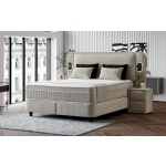 Boxspring ~TULUM~ cu lada de depozitare, structura metalica, saltea premium cu topper integrat, LED-uri