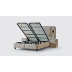 Boxspring ~TULUM~ cu lada de depozitare, structura metalica, saltea premium cu topper integrat, LED-uri - imagine 5