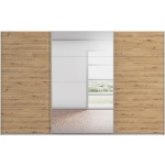 Dressing 360 cm lățime, culoare stejar, 3 uși glisante, oglindă pe mijloc, compartimentare premium, înălțime 229 cm - imagine 4