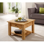 Măsuță de cafea din lemn masiv de pin, culoare naturală, 60x60 cm