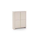 Comodă modernă ~OSHO~ 2 uși, culoare cashmere mat cu accente aurii, fronturi MDF, 103 cm lungime - imagine 3