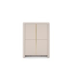 Comodă modernă ~OSHO~ 2 uși, culoare cashmere mat cu accente aurii, fronturi MDF, 103 cm lungime - imagine 2
