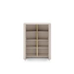 Comodă modernă ~OSHO~ 2 uși, culoare cashmere mat cu accente aurii, fronturi MDF, 103 cm lungime - imagine 4