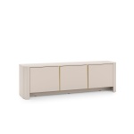 Comodă TV modernă ~OSHO~ 3 uși, culoare cashmere mat cu accente aurii, fronturi MDF, 168 cm lungime - imagine 3