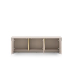Comodă TV modernă ~OSHO~ 3 uși, culoare cashmere mat cu accente aurii, fronturi MDF, 168 cm lungime - imagine 4