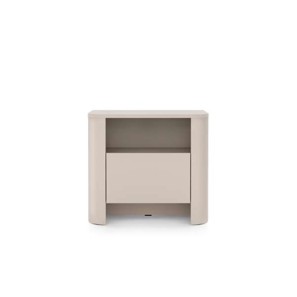 Noptieră modernă ~OSHO~ 1 sertar, culoare cashmere mat, fronturi MDF, 58 cm lungime - imagine 2