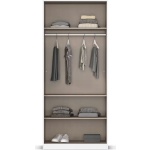 Dulap 91 cm lungime, 2 uși batante, oglindă, culoare crem, compartimentare, 210 cm înălțime - imagine 3