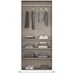 Dulap 91 cm lungime, 2 uși batante, oglindă, culoare crem, compartimentare, 210 cm înălțime - imagine 4