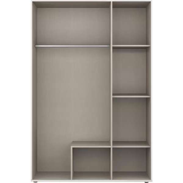 Dulap 127 cm lungime, 3 uși batante, 2 sertare, culoare și îmi, oglindă pe mijloc, 188 cm înălțime - imagine 3