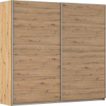 Dressing 226 cm lungime, 2 uși glisante, 2 cadrane oglindă, culoare stejar, 229 cm înălțime - imagine 2