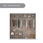 Dressing 226 cm lungime, 2 uși glisante, 2 cadrane oglindă, culoare stejar, 229 cm înălțime - imagine 3