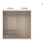 Dressing 226 cm lungime, 2 uși glisante, 2 cadrane oglindă, culoare stejar, 229 cm înălțime - imagine 6