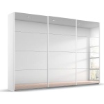 Dressing 271 cm lungime, 3 uși glisante, full oglindă, culoare albă, compartimentare premium, 229 cm înălțime - imagine 2