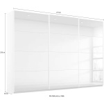 Dressing 271 cm lungime, 3 uși glisante, full oglindă, culoare albă, compartimentare premium, 229 cm înălțime - imagine 5