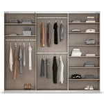 Dressing 271 cm lungime, 3 uși glisante, full oglindă, culoare albă, compartimentare premium, 229 cm înălțime - imagine 4