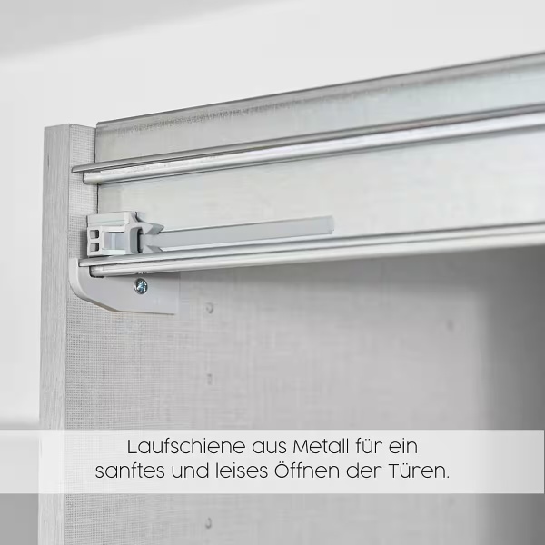 Dressing 360 cm lungime, 3 uși glisante, oglindă pe mijloc, fronturi alb lucios, compartimentare premium, 236 cm înălțime - imagine 6
