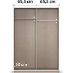 Dressing 131 cm lungime, 2 uși glisante, culoare alb, 191 cm înălțime - imagine 8