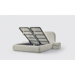 Pat Boxspring THALUMA cu ladǎ de depozitare, structurǎ metalicǎ si saltea premium cu topper integrat - imagine 4
