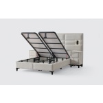 Boxspring ~CELESTINE~ cu lada de depozitare, structura metalica, saltea premium cu topper integrat, LED-uri, 160x200 cm - imagine 4