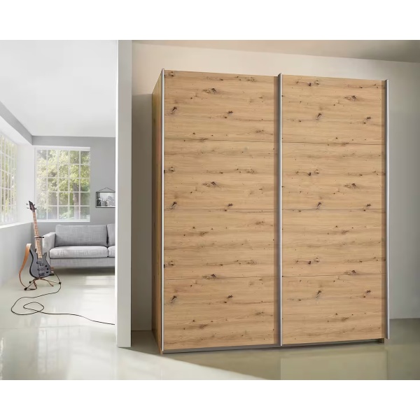 Dressing 181 cm lungime, 2 uși glisante, culoare stejar, 229 cm înălțime - imagine 1