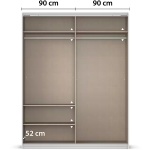 Dressing 181 cm lungime, 2 uși glisante, culoare stejar, 229 cm înălțime - imagine 8