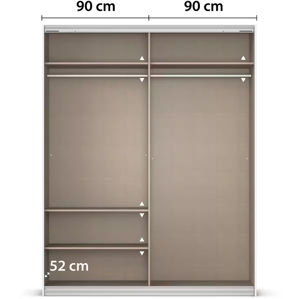 Dressing 181 cm lungime, 2 uși glisante, culoare stejar, 229 cm înălțime - imagine 8