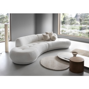 Canapea ~BELLORA~ modulară, în formă de semilună, 350 cm lungime, material boucle