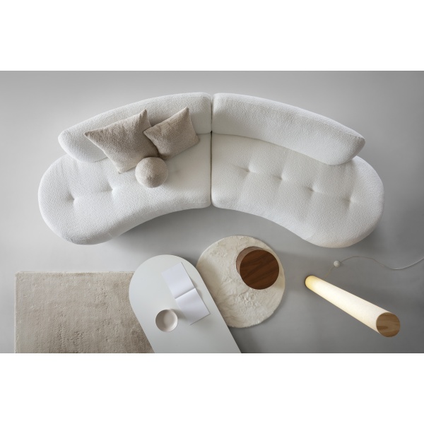 Canapea ~BELLORA~ modulară, în formă de semilună, 350 cm lungime, material boucle - imagine 2