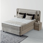 Boxspring ~TULUM~ cu lada de depozitare, structura metalica, saltea premium cu topper integrat, LED-uri - imagine 2