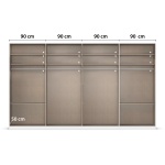 Dulap 360 cm lungime, 8 uși batante, culoare alb alpin, 229 cm înălțime, compartimentare premium - imagine 3