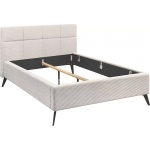 Cadru pat 140x200 cm, material velur tăiat, picioare metalice - imagine 2