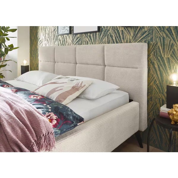 Cadru pat 140x200 cm, material velur tăiat, picioare metalice - imagine 3