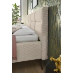 Cadru pat 140x200 cm, material velur tăiat, picioare metalice - imagine 4