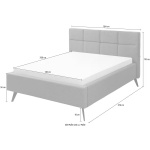 Cadru pat 140x200 cm, material velur tăiat, picioare metalice - imagine 7