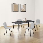 Masa dreptunghiulară, blat MDF, culoare neagră, 160/90 cm
