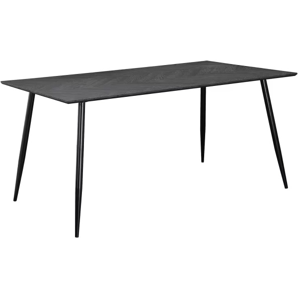 Masa dreptunghiulară, blat MDF, culoare neagră, 160/90 cm - imagine 3