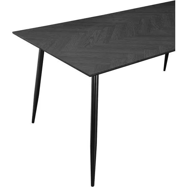Masa dreptunghiulară, blat MDF, culoare neagră, 160/90 cm - imagine 5