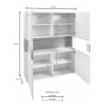 Comodă, 2 uși batante, culoare gri antracit-stejar, 122 cm lungime - imagine 4
