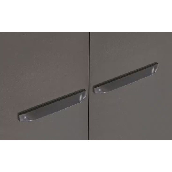 Dulap pe colț 164/253 cm, 6 uși batante, culoare gri antracit, compartimentare premium, 197 cm înălțime - imagine 4