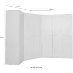 Dulap pe colț 164/253 cm, 6 uși batante, culoare gri antracit, compartimentare premium, 197 cm înălțime - imagine 6
