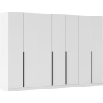 Dulap 315 cm lungime, 7 uși batante, culoare alb, mânere negru mat, compartimentare premium, 229 cm înălțime - imagine 2