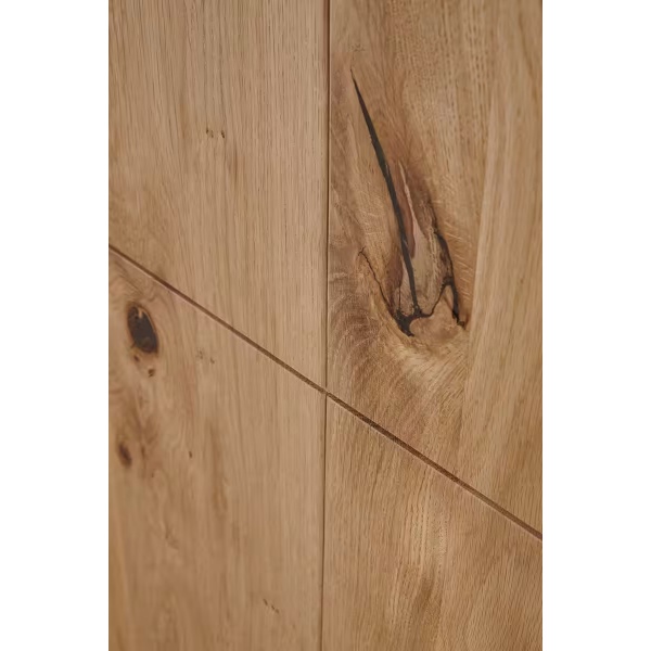 Dressing 271 cm lungime, 3 uși glisante, culoare stejar, material fronturi lemn masiv+MDF, oglindă pe mijloc, 223 cm înălțime - imagine 4