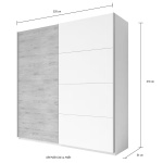 Dressing 220 cm lungime, 2 uși glisante, culoare sonoma-alb, 210 cm înălțime - imagine 6