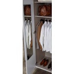 Dulap 151 cm lungime, 3 uși glisante, culoare alb, cu ușa din sticlă, compartimentare premium, 235 cm înălțime - imagine 3