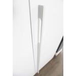 Dulap 151 cm lungime, 3 uși glisante, culoare alb, cu ușa din sticlă, compartimentare premium, 235 cm înălțime - imagine 5