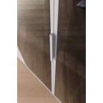 Dulap 151 cm lungime, 3 uși glisante, culoare alb, cu ușa din sticlă, compartimentare premium, 235 cm înălțime - imagine 7