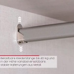Dulap 151 cm lungime, 3 uși glisante, culoare alb, cu ușa din sticlă, compartimentare premium, 235 cm înălțime - imagine 8