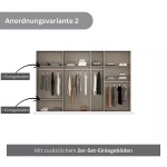 Dulap 315 cm lungime, 7 uși batante, culoare alb, mânere negre mat, 210 cm înălțime - imagine 3