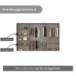 Dulap 315 cm lungime, 7 uși batante, culoare alb, mânere negre mat, 210 cm înălțime - imagine 4