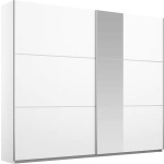 Dressing 218 cm lungime, 2 uși glisante, culoare alb, oglindă pe mijloc, 210 cm înălțime - imagine 2